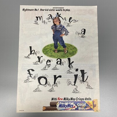 MILKY WAY CRISPY ROLLS CHOCOLATE 1996 VINTAGE RETRO WERBUNG