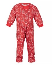 Family Pajamas Matching Baby Ornament Footed Pajamas Red Size 6-9 M 2056