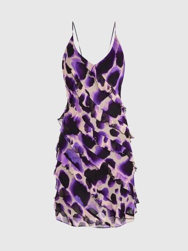 RAT & BOA Vale Ruffle Min iDress in Purple Print XS - Picture 3 of 17