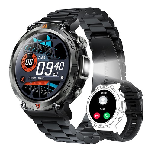 Bluetooth Smart Watch Full Touch Screen Health Monitor Clock w/ Flashlight Gift - Picture 11 of 21