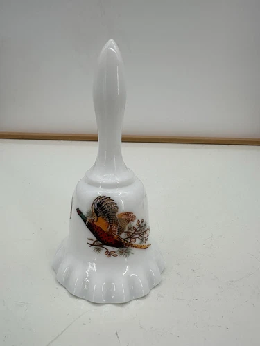 Vintage Westmoreland Milk Glass Pheasant Bell ~ EVC ~ 5.25”