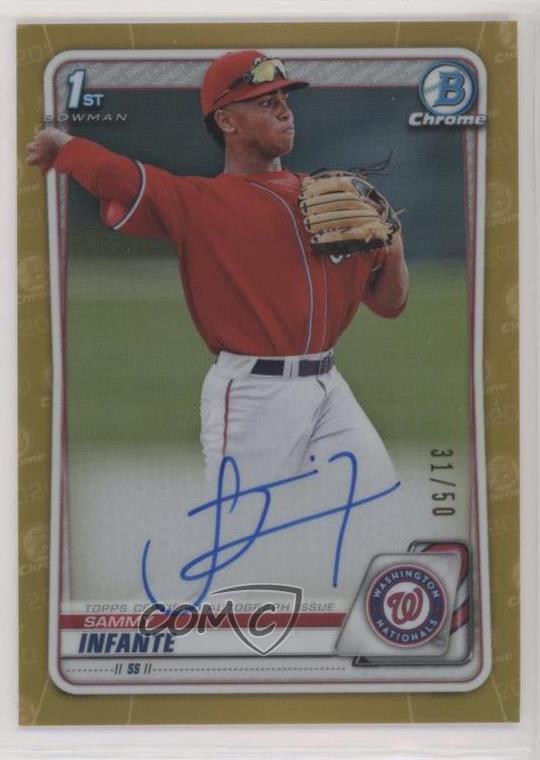 2020 Bowman Draft Chrome Picks Gold Refractor 31/50 Sammy Infante #CDA-SI Auto