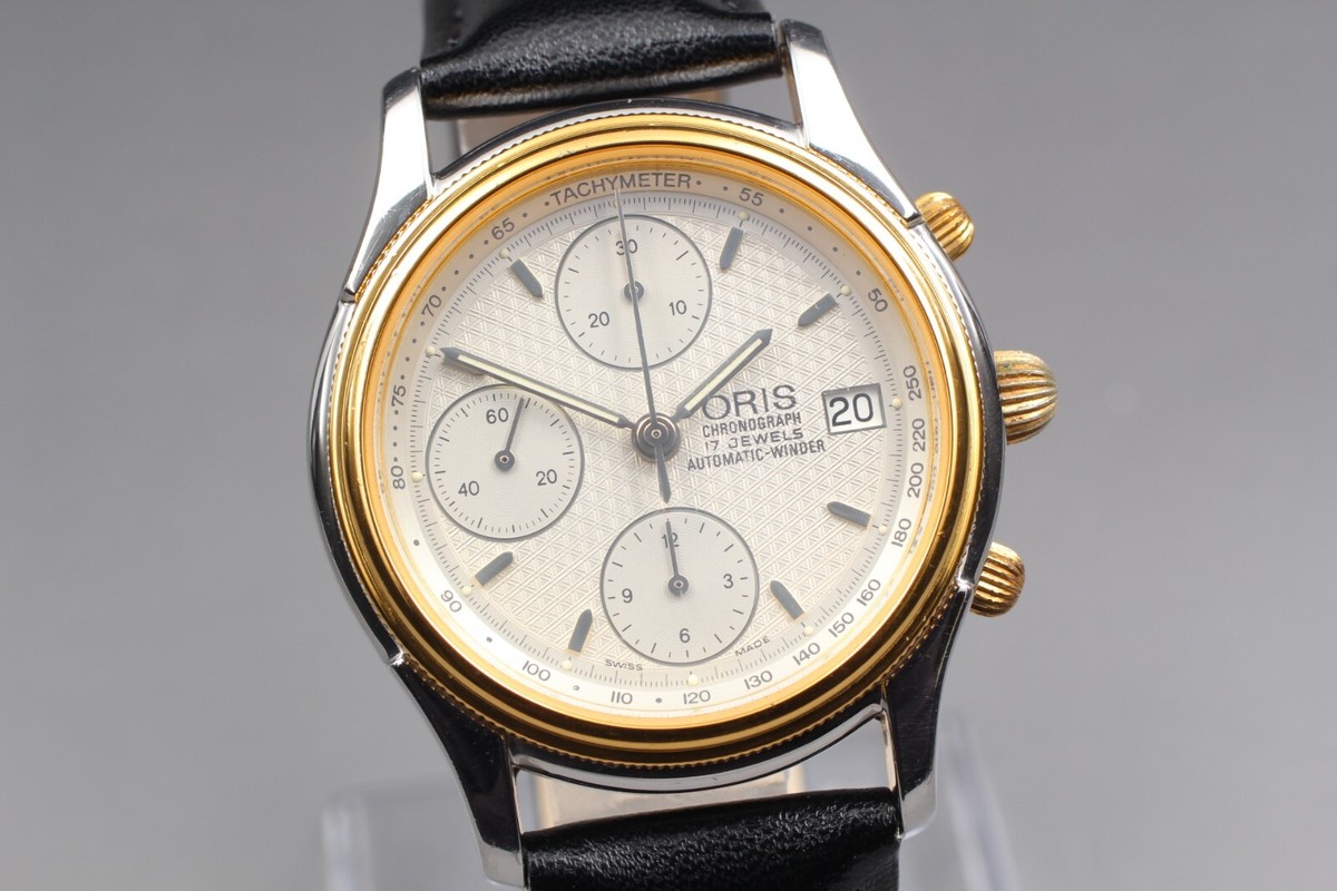 Exc+5] ORIS 7415 Chronograph Men's Silver Dial 37mm Date Automatic