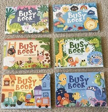 Toddler Book.Set of 6 busy books Early Education. Preschool Montessori Learning.