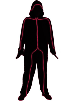 Pink Light Up E.L. Party Wire Stickman Adult's Costume