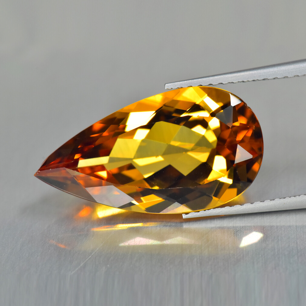 7.46Ct Pear, Marvelous Transparent Natural Helidor Golden Yellow Beryl  _Brazil