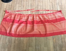 Japanese Red Half Waist Japanese Floral Flower Apron New Rare Embrpoidered