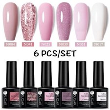 Nail Polish Set Nude Pink Gel Varnishes Kit Soak Off UV LED Gel Semi Permanent