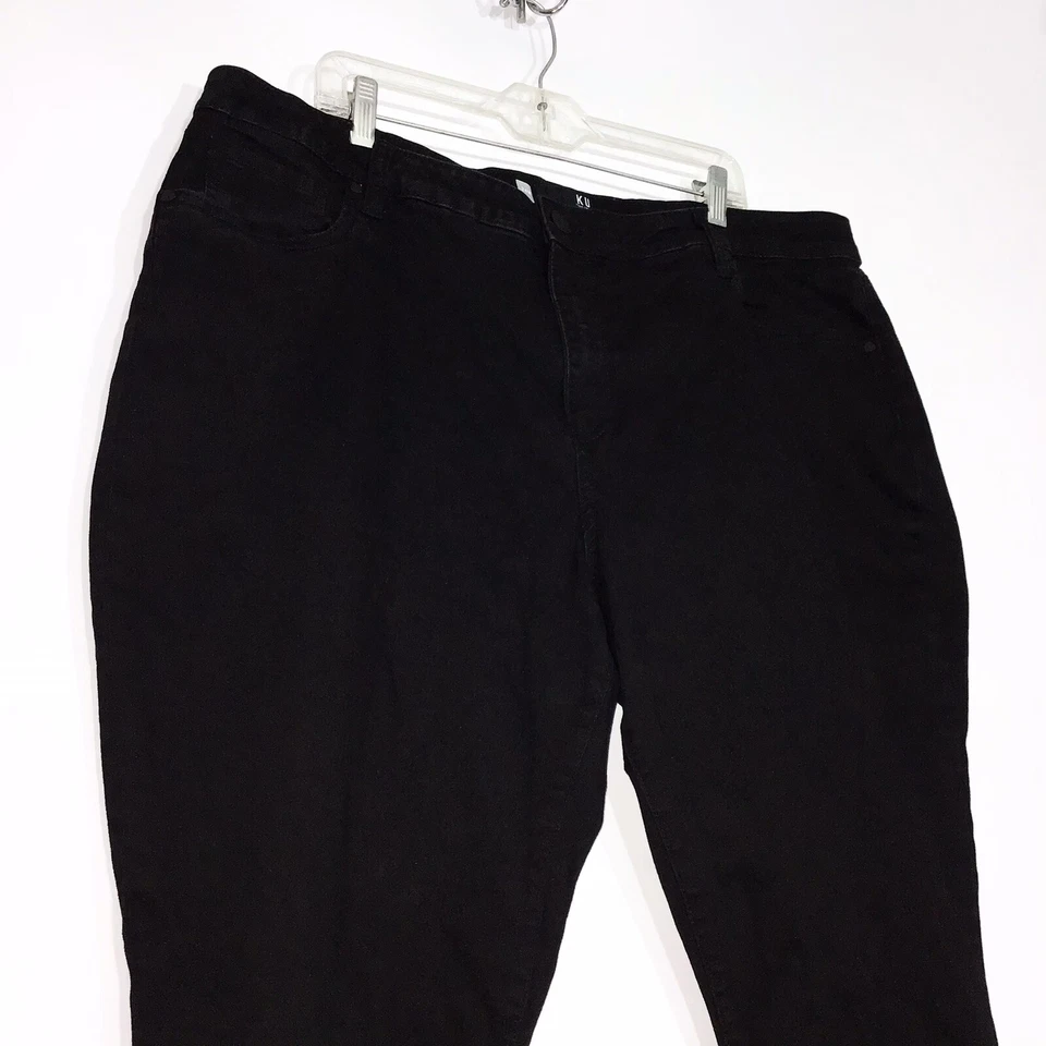 Kut From The Kloth Donna High Rise Ankle Skinny Pants Black Womens Plus Size 24W - Image 3 of 4