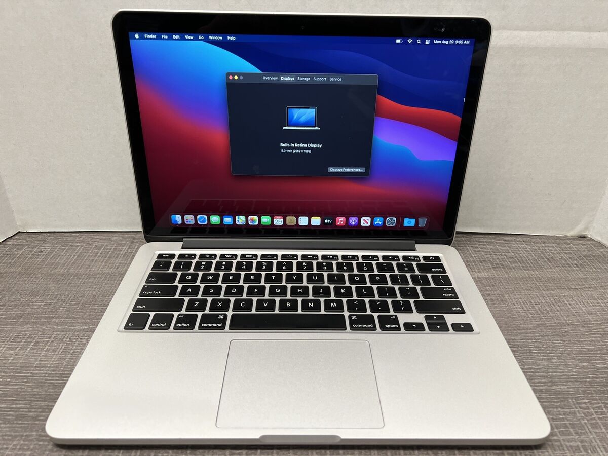 Apple MacBook Pro Retina 13 Inch Early 2015 2.7GHZ i5 8GB 256GB BIG SUR