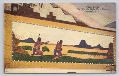 Panel Scene Corn Palace Mitchell South Dakota Postcard