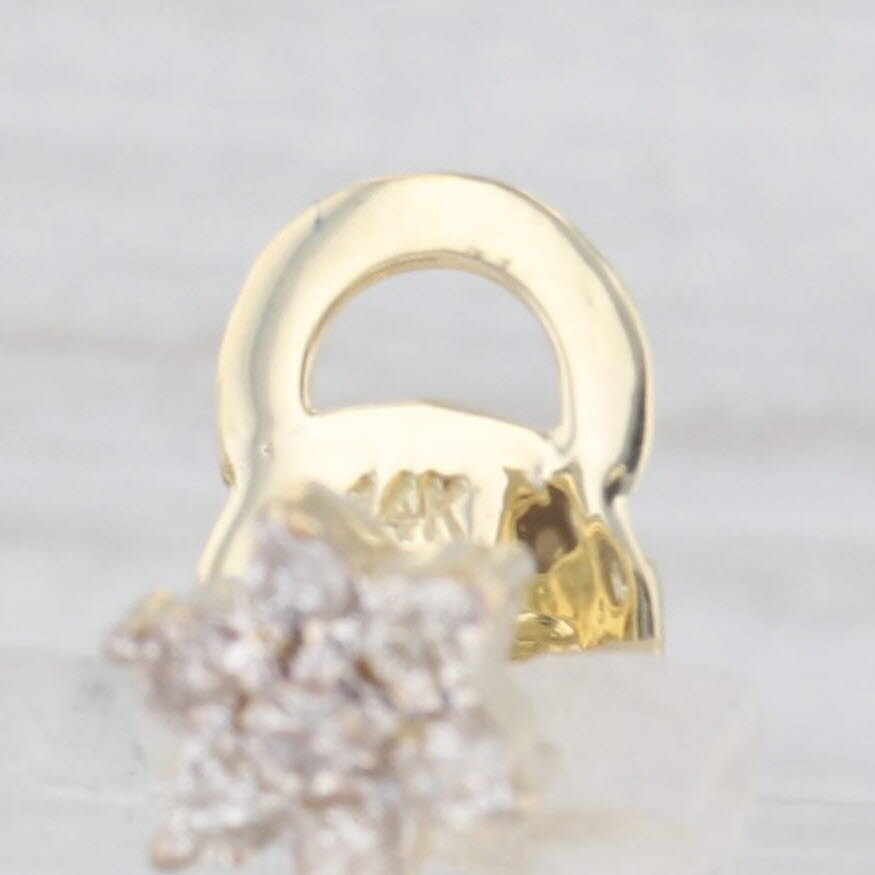 0.38ctw Diamond Cultured Golden Pearl Dangle Earrings 14k Yellow Gold View 4