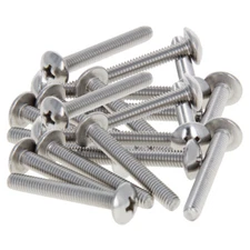 30Pcs M4 Phillips Head Machine Screw Full Thread Length 30 to 50mm Silver-gray