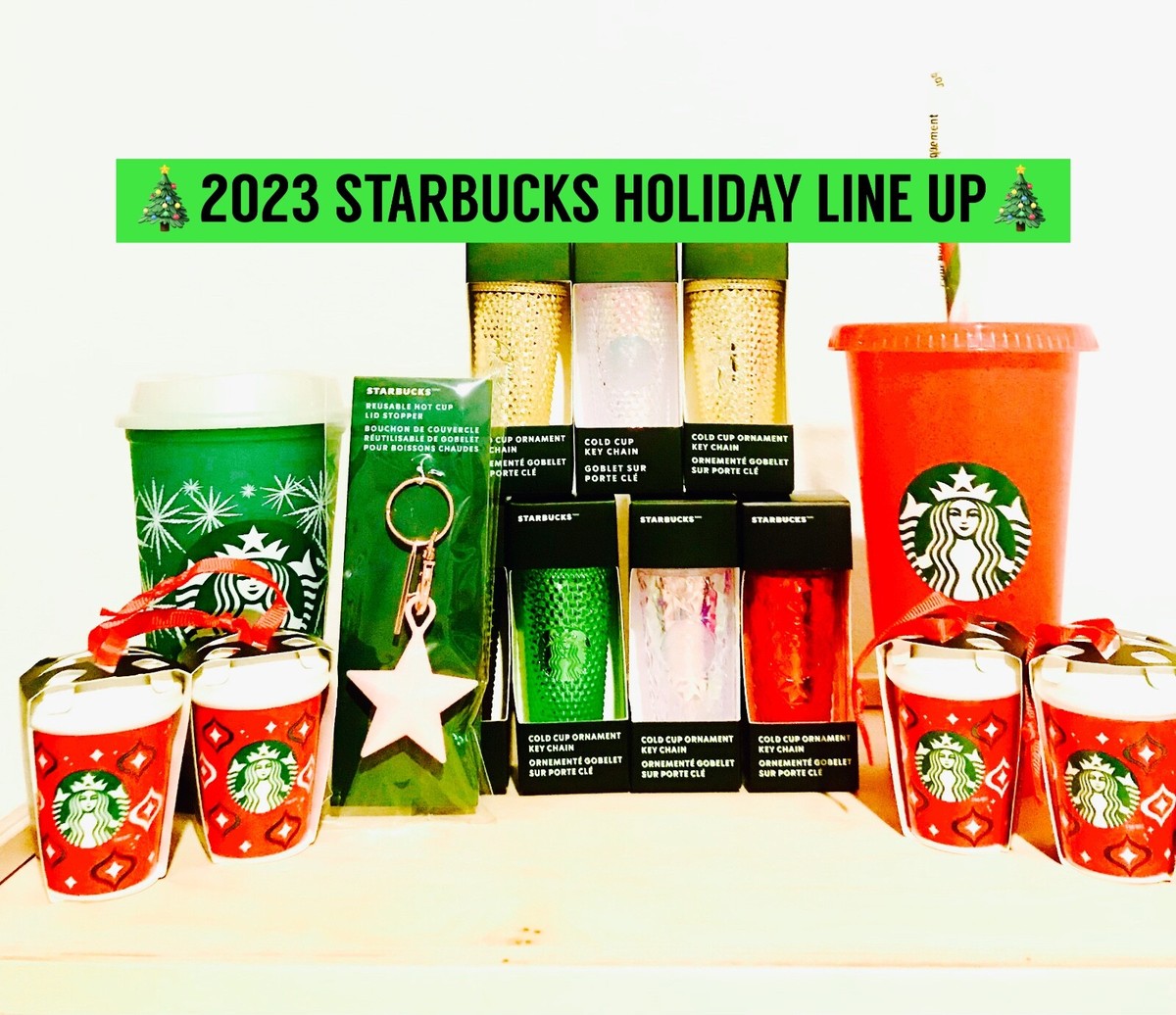 STARBUCKS NEW! 2023 2022 Christmas Holiday Cup Ornament Keychain