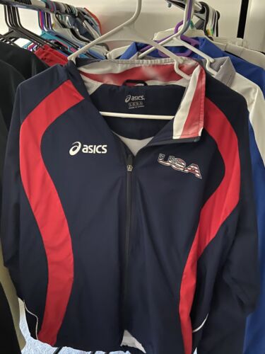 Asics USA Track Jacket Size Large - Afbeelding 1 van 3