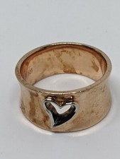 Sterling Silver 925 Rose Gold Toned Heart Ring Size 8.5