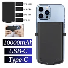 10000mAh Battery Charger Case Portable External Power Bank USB-C Charger Case