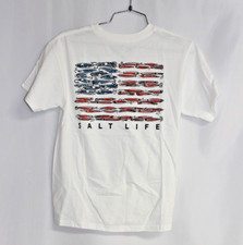 Salt Life American Lure White Youth Size Medium Shark Salty Saltlife NWT NEW