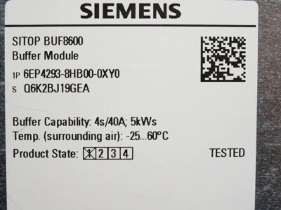 SITOP BUF8600 4S Buffer module 6EP4293-8HB00-0XY0 Fast shipping by DHL/UPS