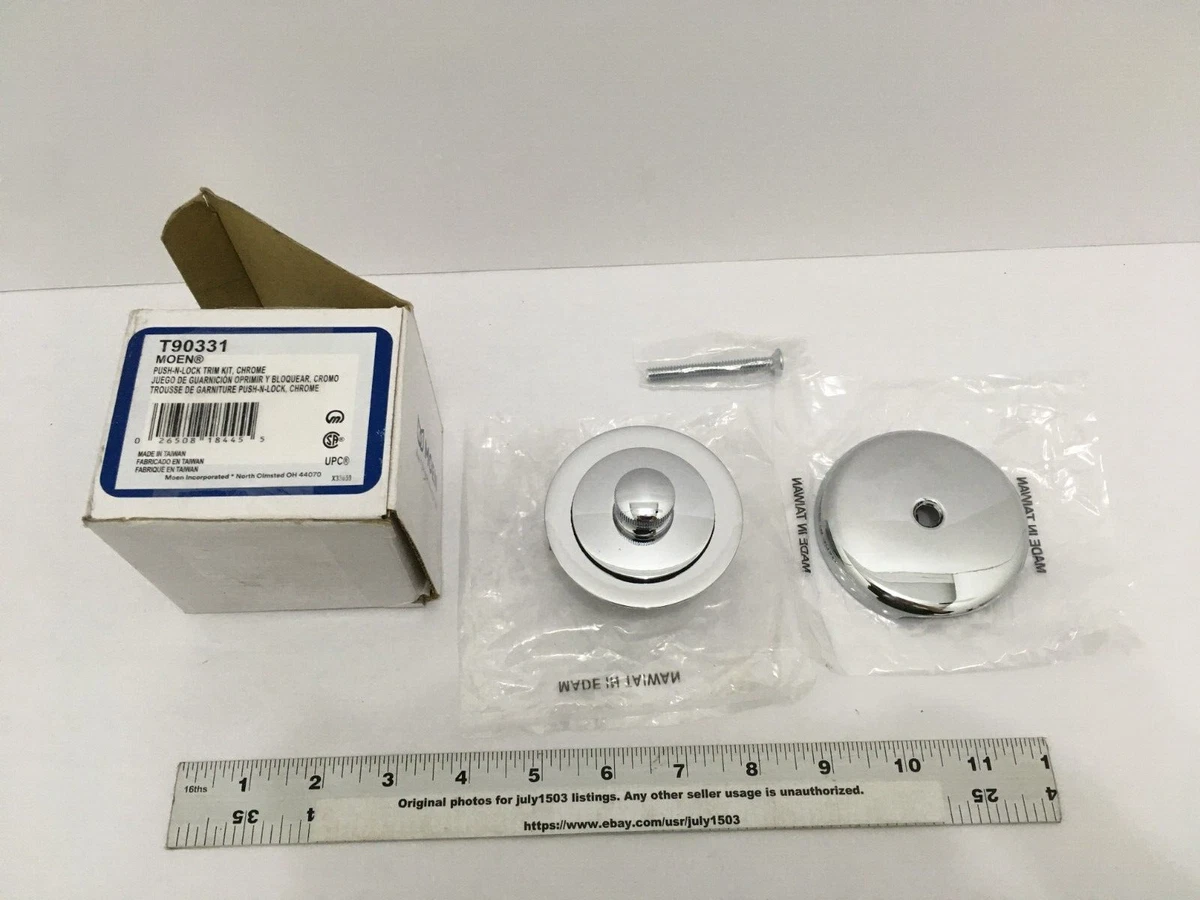 NEW Moen Tub & Shower Drain Covers Push-N-Lock Trim Kit - CHROME  