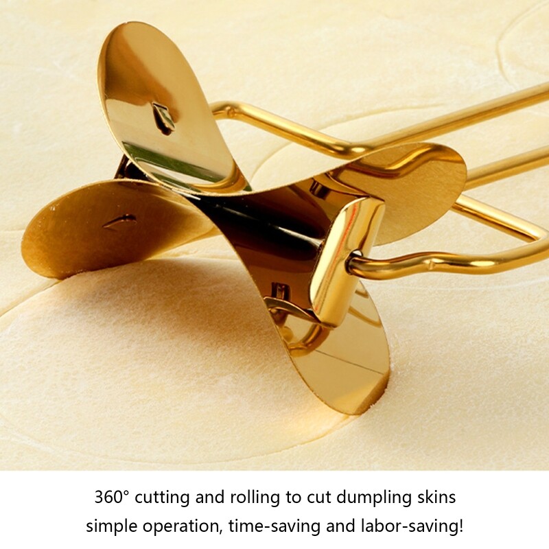 Stainless Steel Pastry Rolling Cutter Circle Dough Roller Dumpling
