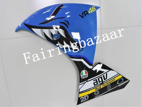 Fit for 2009-11 YZF R1 Shark Black Blue Palm ABS Injection Bodywork Fairing Kit - Picture 4 of 7