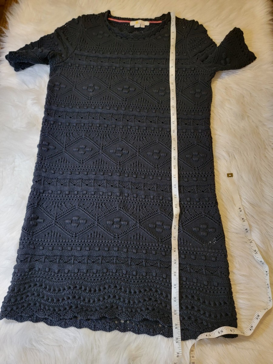 boden claudia textured knitted dress BODEN Claudia Textured Knit Knitted Sweater Dress in Black Size US 2R