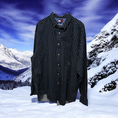 navy blue tommy hilfiger dress shirt Tommy Hilfiger Custom Fit Navy Dress Shirt Size Large