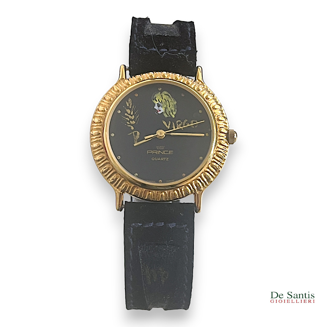 Orologio Donna Oroscopo Segni Zodiacali Vergine Oro Nero Virgo cavalieri