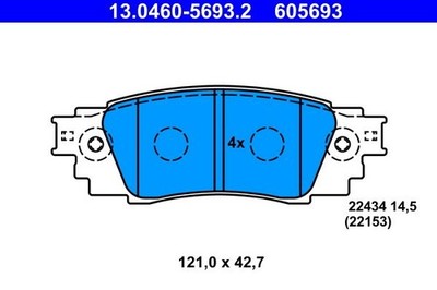 ATE 13.0460-5693.2 Belagsatz für LEXUS TOYOTA