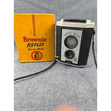 Kodak Brownie Reflex Synchro Model Camera Vintage 127 Film Black With Box