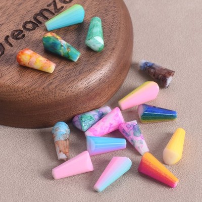 10 Stk Tropfenperlen 15x8mm farbig facettiert Opalglas Opaque Facets Glass Beads