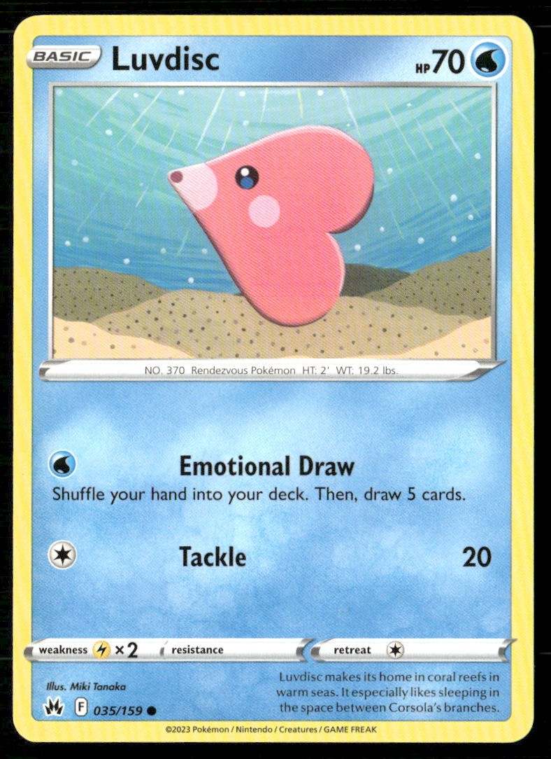LUVDISC 035/159 COMMON CROWN ZENITH POKEMON NM