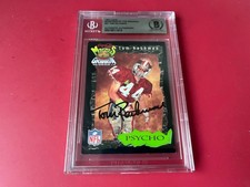 Tom Rathman 49ers NFL 1994 Coke Monsters Card Signed Auto Beckett BAS Slabbed