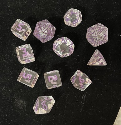 Hit Point Press Fool's Gold: Dice - Mech Dragon.  Purple,  D&D