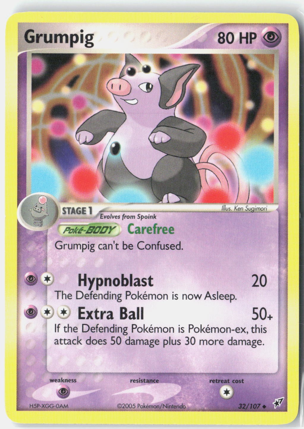 Grumpig Deoxys 32/107 Pokemon Card