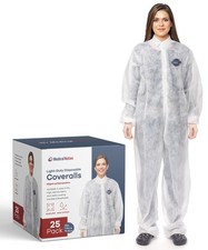 Disposable Hazmat Suits 25 Pack Light Duty Coveralls Men with Collar Overall 5XL