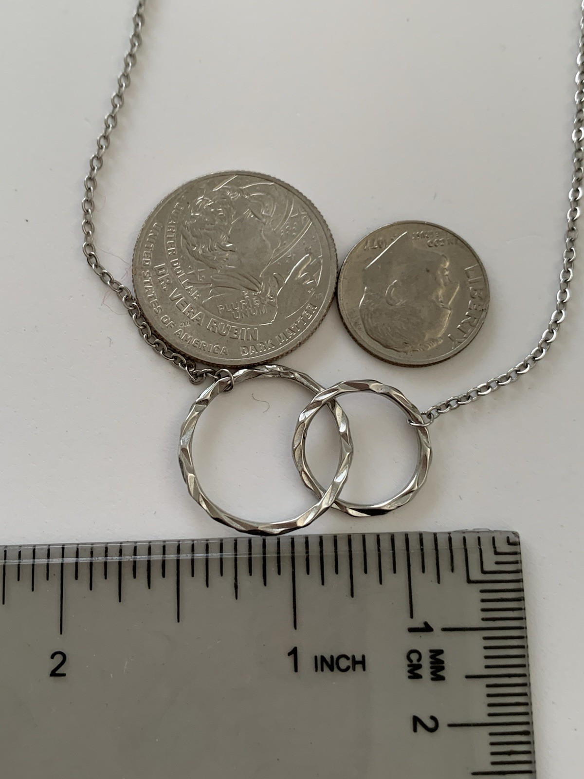 Sterling Silver Double Interlocking Circles / Rin… - image 6