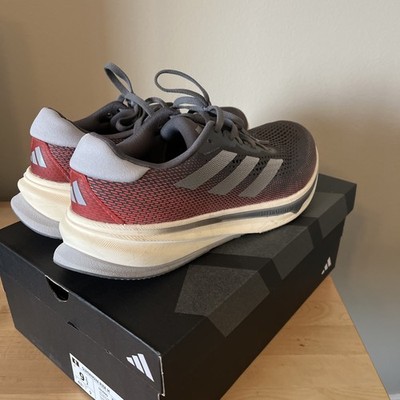 Adidas Supernova Rise Mens 9.5 Running Shoes Gray Red Athletic Sneakers