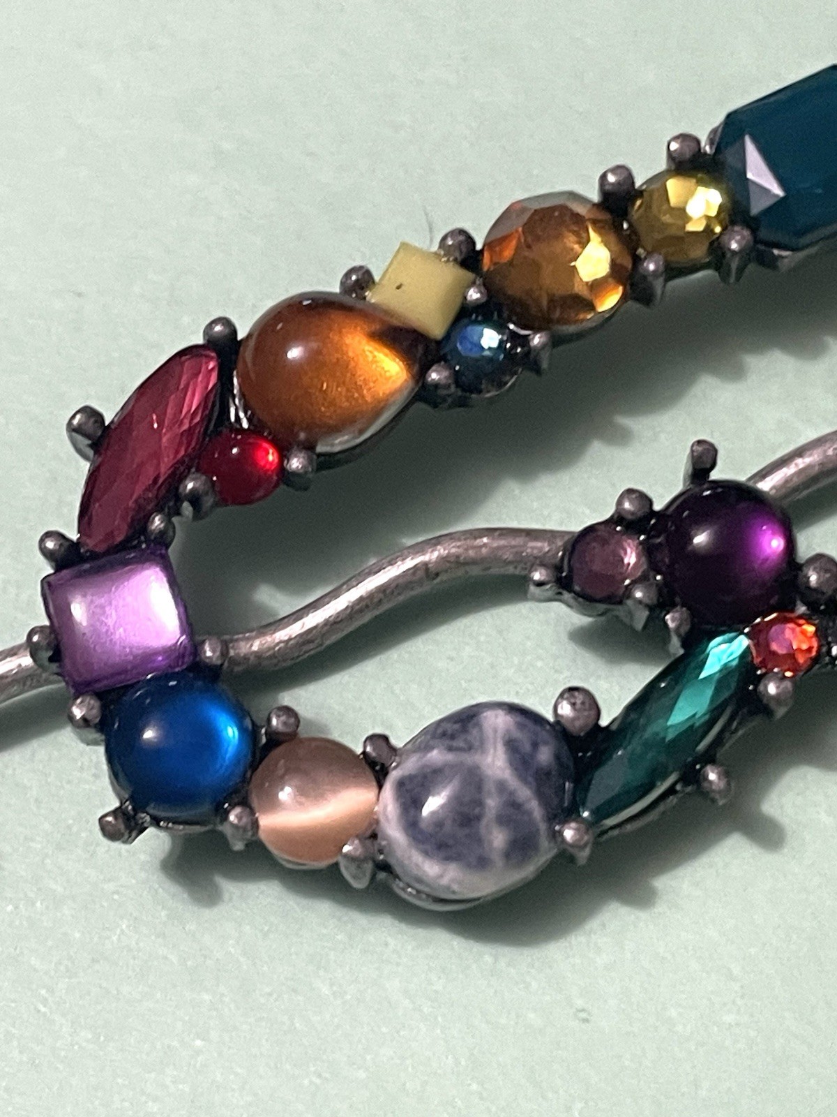 LARGE Rhinestone Chico’s Multi-Colored Multi-Ston… - image 2