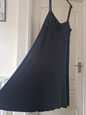 H&M 3XL Plus Size 30 32 Dress Black Jersey Stretchy Midi