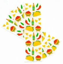LOT VINTAGE Mrs. Grossman Stickers - MEXICAN FOOD - 3 STRIPS