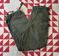 Vintage 50s US Army M51 Field Pants Small Long Hand Painted Camoflauge 30x30"