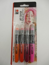 Marabu Art Crayon Watercolour Wax Pastels 4 Color Set Lovely Red Multicolor