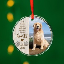 Custom Pet Memorial Glass Ornament, Custom Dog Ornament Decor