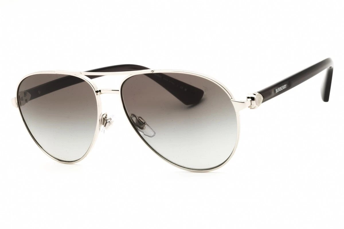 Burberry Silver 60mm Women\'s Sunglasses! Burberry Silver Aviator Sunglasses for Women for sale | eBay main image 3