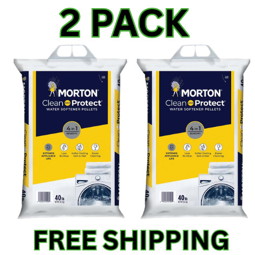 Morton Salt Clean and Protect Water Softener Salt Pellets, 40 lb. Bag ( 2 PACK )