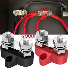 2PC 1/4" M8 12-48V Bus Bar Terminal Block Power Stud Battery Junction Post