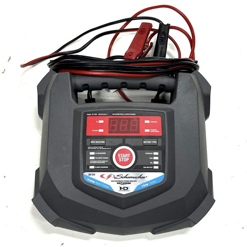 Schumacher SC1280 15A 6V/12V Rapid Battery Charger 3A Maintainer Digital