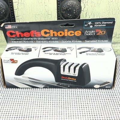 Chef s Choice 4633 3 Stage Diamond Manual Knife Sharpener - Black NEW